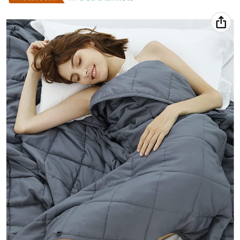 Weighted blanket 60 inches by 80 inches dark grey